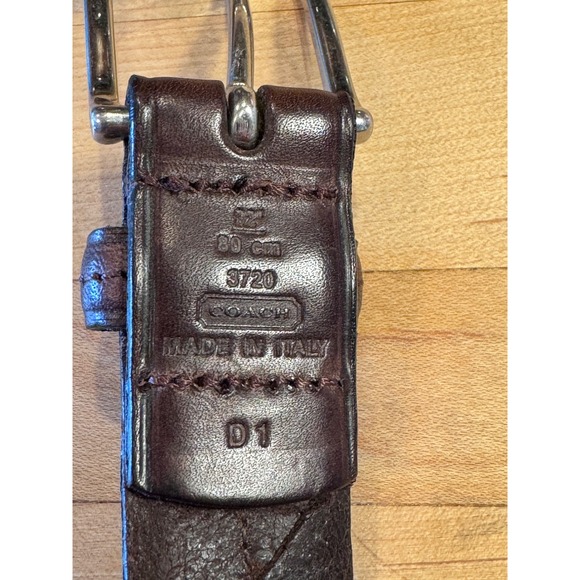 Coach Other - Coach 3720 Mens Dark Brown Leather Belt 80cm 32 Made in Italy Silver Buckle